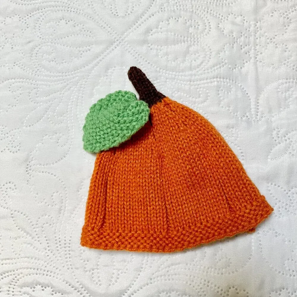 Little Me Knit Pumpkin Beanie Hat 0-6m